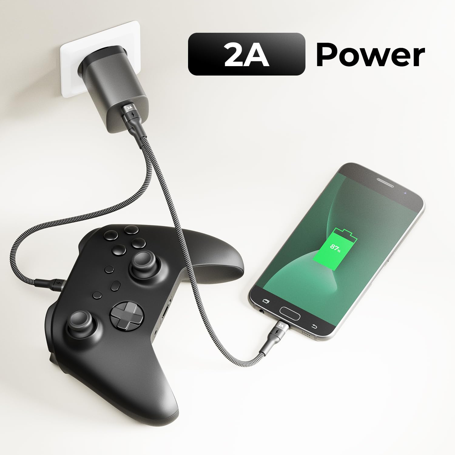 deleyCON 0,15m Krótki Kabel USB-C do Micro-USB - ładowanie i Synchronizacja, Telefon, Smartfon, Tablet, Kamera, Nawigacja, Kontroler itp.