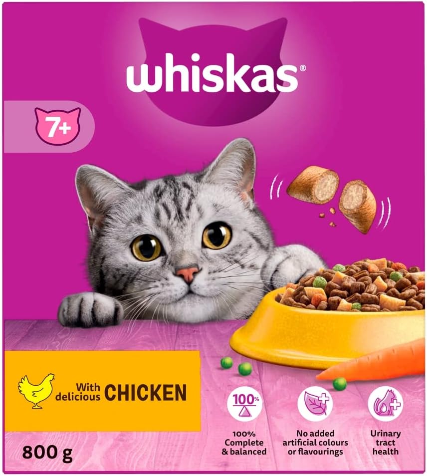 Whiskas 11+ Poultry Feasts Senior Wet Cat Food Pouches in Jelly 12 x