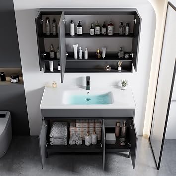 Bathroom Vanity Sink with cabinet, Floor Standing Laundry Tub, Utility Modern Vanity Washing Station Hand Basin Storage Shelves Sinks with Door and White Ceramic Sink Top ( Color : Cabinet , Size : 70