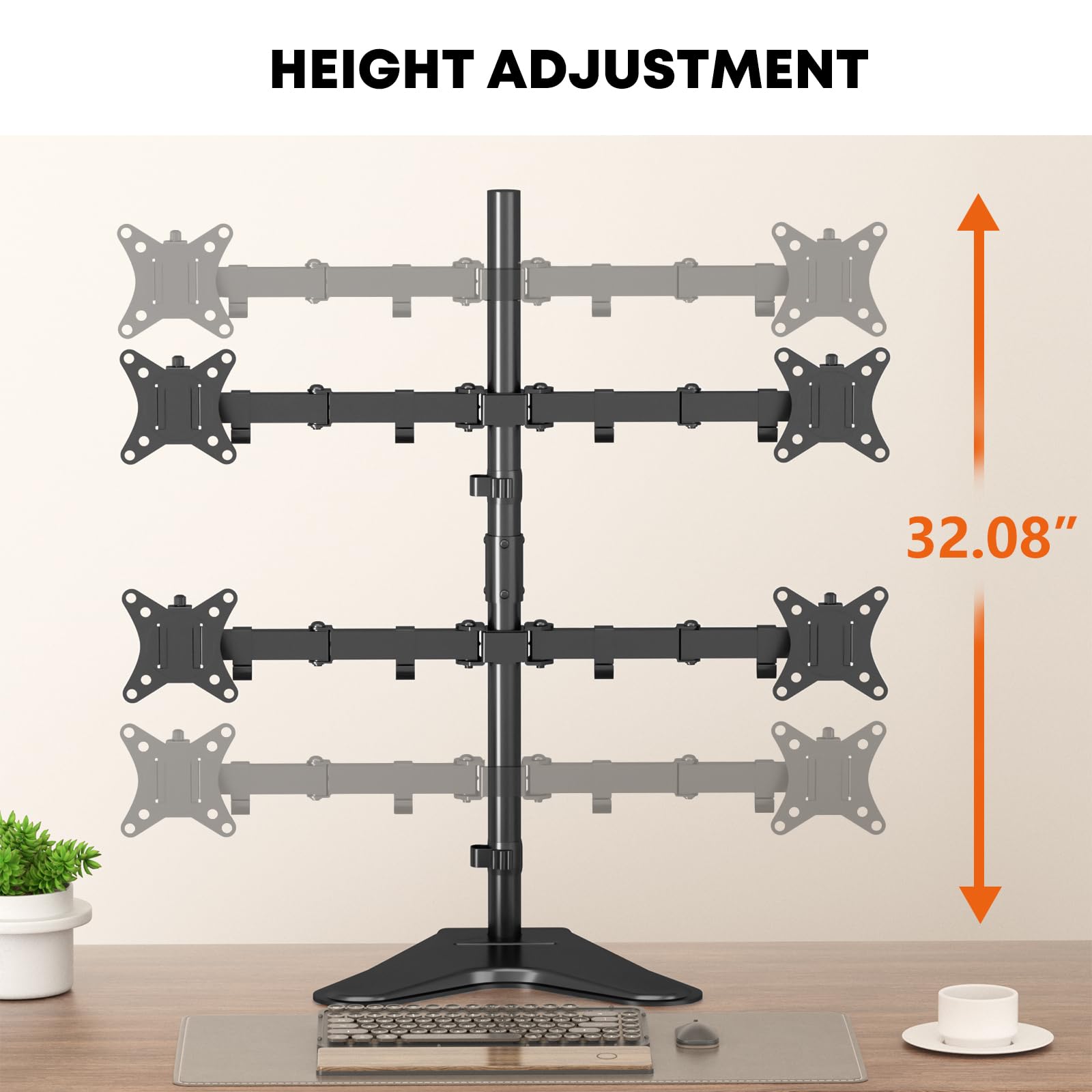 Amazon.com: PUTORSEN Quad Monitor Stand, 4 Monitor Mount for