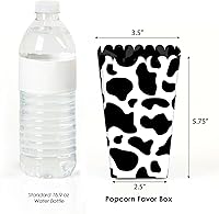 Vista 2 de Big Dot of Happiness Caja de palomitas de maíz con estampado de vaca - Juego de 12