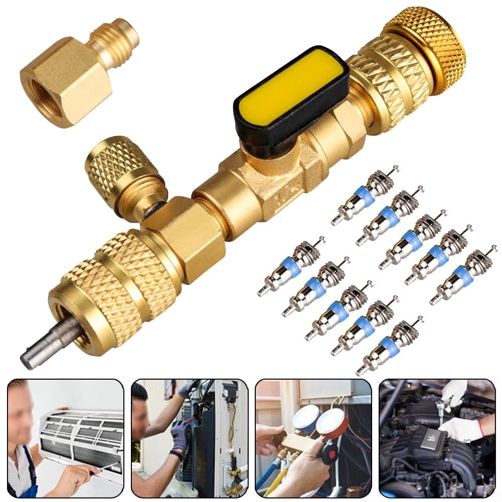 Acheter Outil d'installation et de retrait de noyau de valve R410A avec double port de taille 1/4 et 5/16 pour système CVC R404A R407C R134A R12 R32