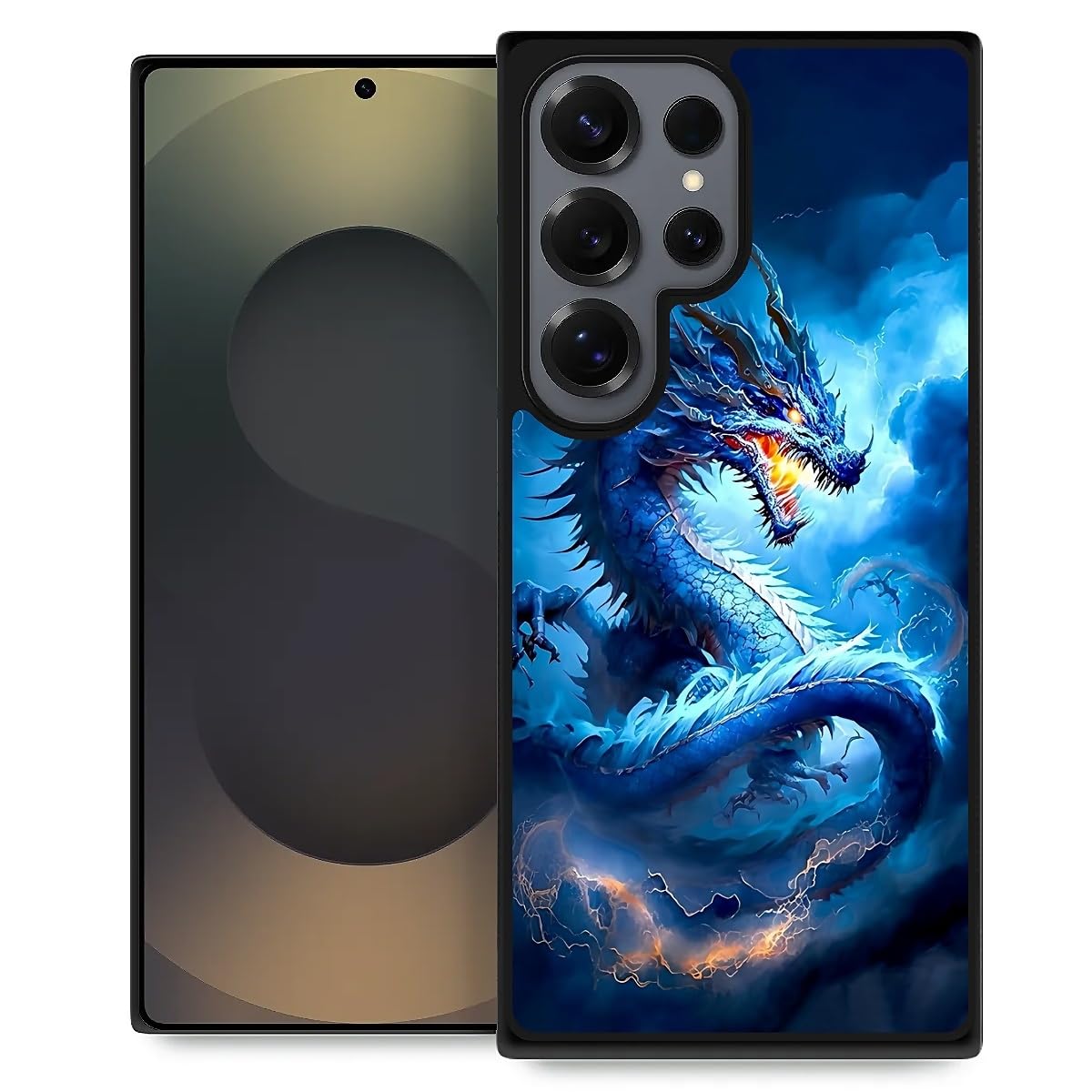 Pinsheng Case Compatible with Samsung Galaxy S25 Ultra,Orient Dragon Phone Covers for Men/Women,Anti-Skid Soft Silicone Shockproof Protective Case