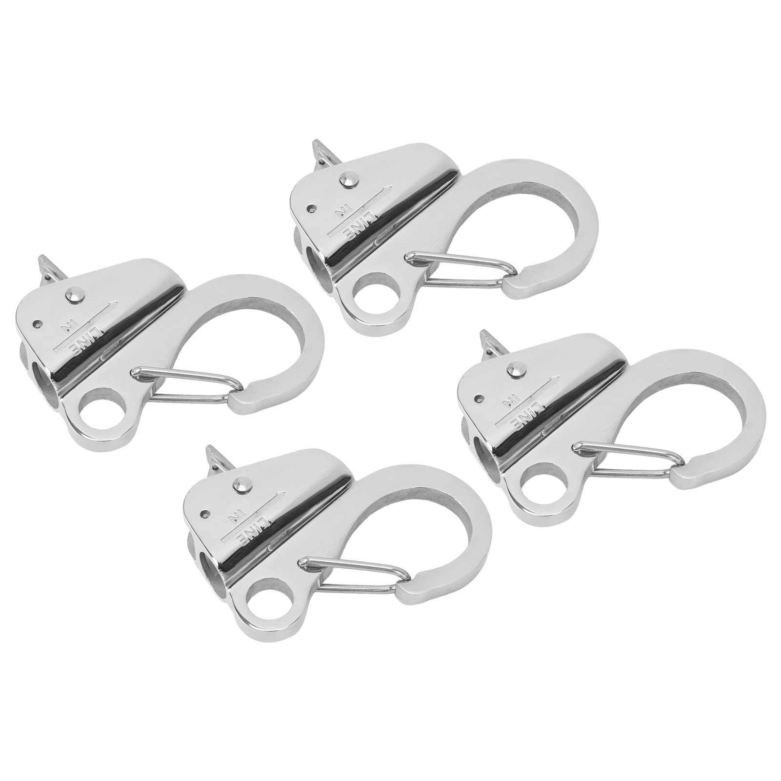 Gancio a Sgancio Rapido con Clip per Ancoraggio per Barche Resistente per Corde da 3/8-5/8 Pollici - 4 Pezzi in Acciaio Inossidabile