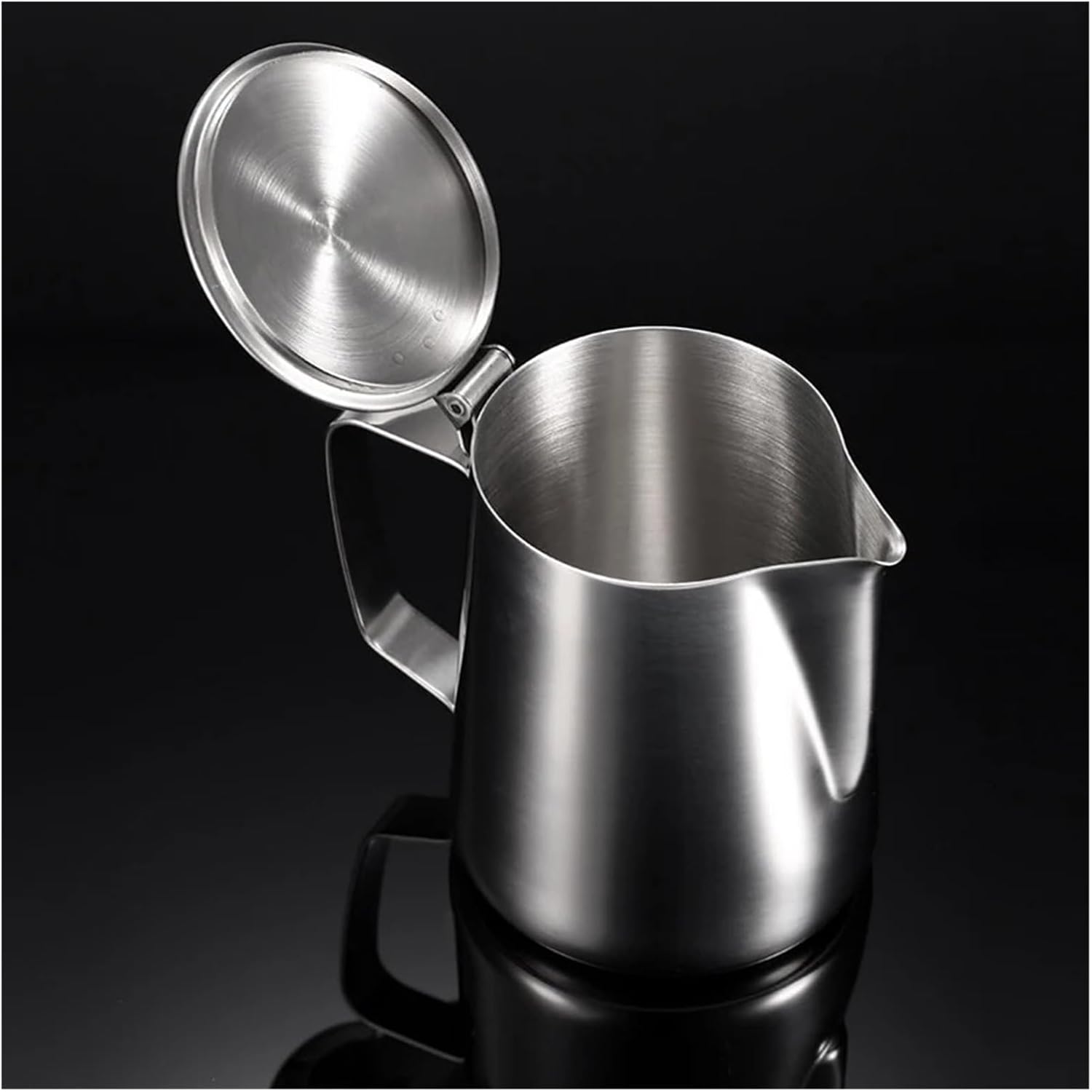 milk frothing pitcher, Stainless Steel Milk Frothing Pitcher With Lids Espresso Steam Coffee Barista Kettle Latte Cappuccino Cream Cup Jug,for coffee machines(1950ml)