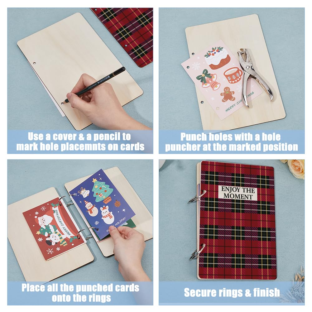 SUPERDANT Enjoy the Moment Greeting Card Holder Organizer Wooden Loose Leaf Binder Planning Book Cards Keeper Photo Album 2-Rings Cover Wedding Planner Journal Keepsake Gift Plaid Card Keepsake Book BigaMart SUPERDANT Enjoy the Moment Greeting Card Holder Organizer Wooden Loose Leaf Binder Planning Book Cards Keeper Photo Album 2-Rings Cover Wedding Planner Journal Keepsake Gift Plaid Card Keepsake Book BigaMart