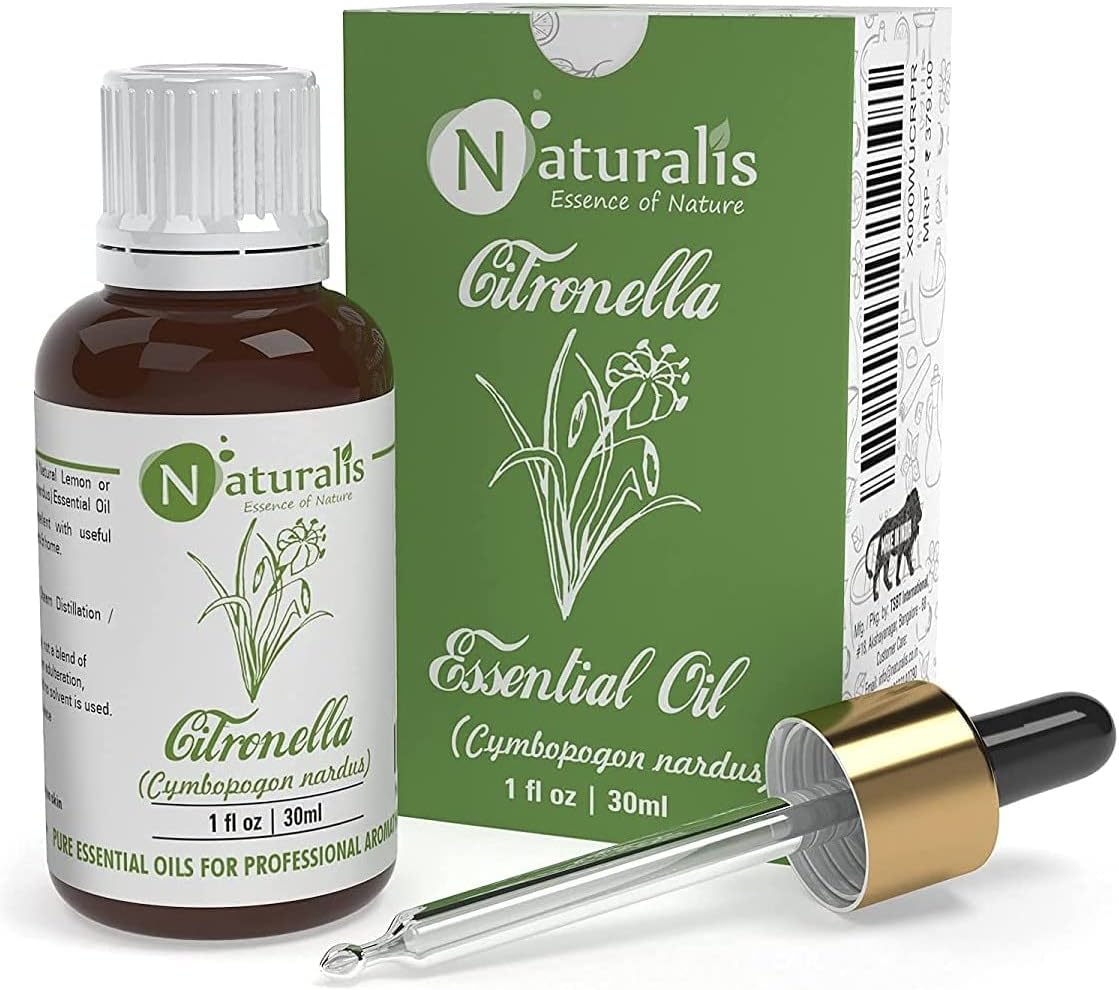 Naturalis Citronella Essential Oil - Natural Citronella Oil For Aroma Therapy, Skin Care, Hair Treatment, Mosquito Repellent, Relaxation, And Wellness - Pure Essential Oil - 30Ml