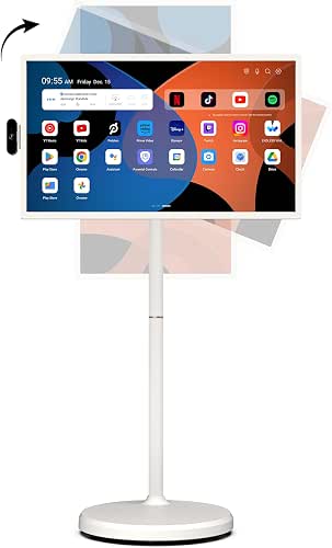 ApoloSign 32 Inch FHD Smart Portable TV on Wheels, Android