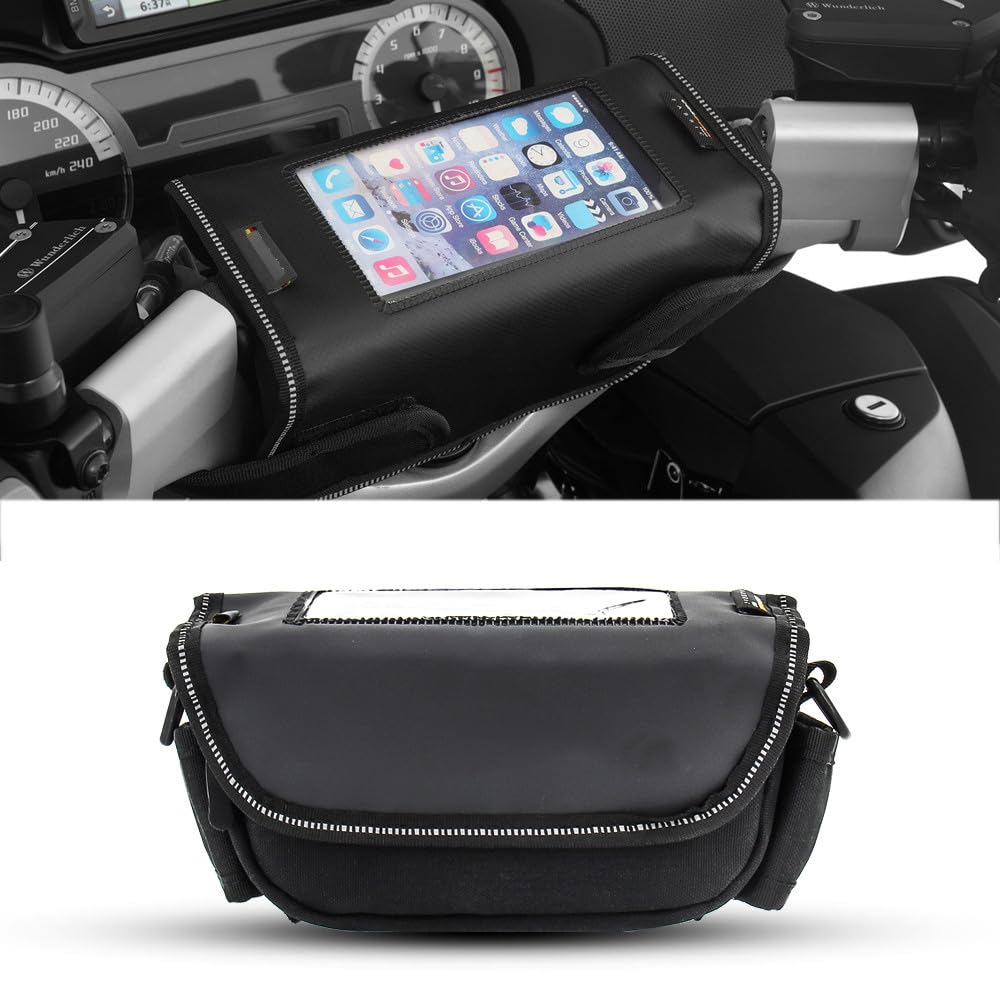 Borsa Da Manubrio Impermeabile Per Moto BMW R1250RT R1200RT K1600GT - Borsa Da Viaggio Multi-funzione, Colore Nero