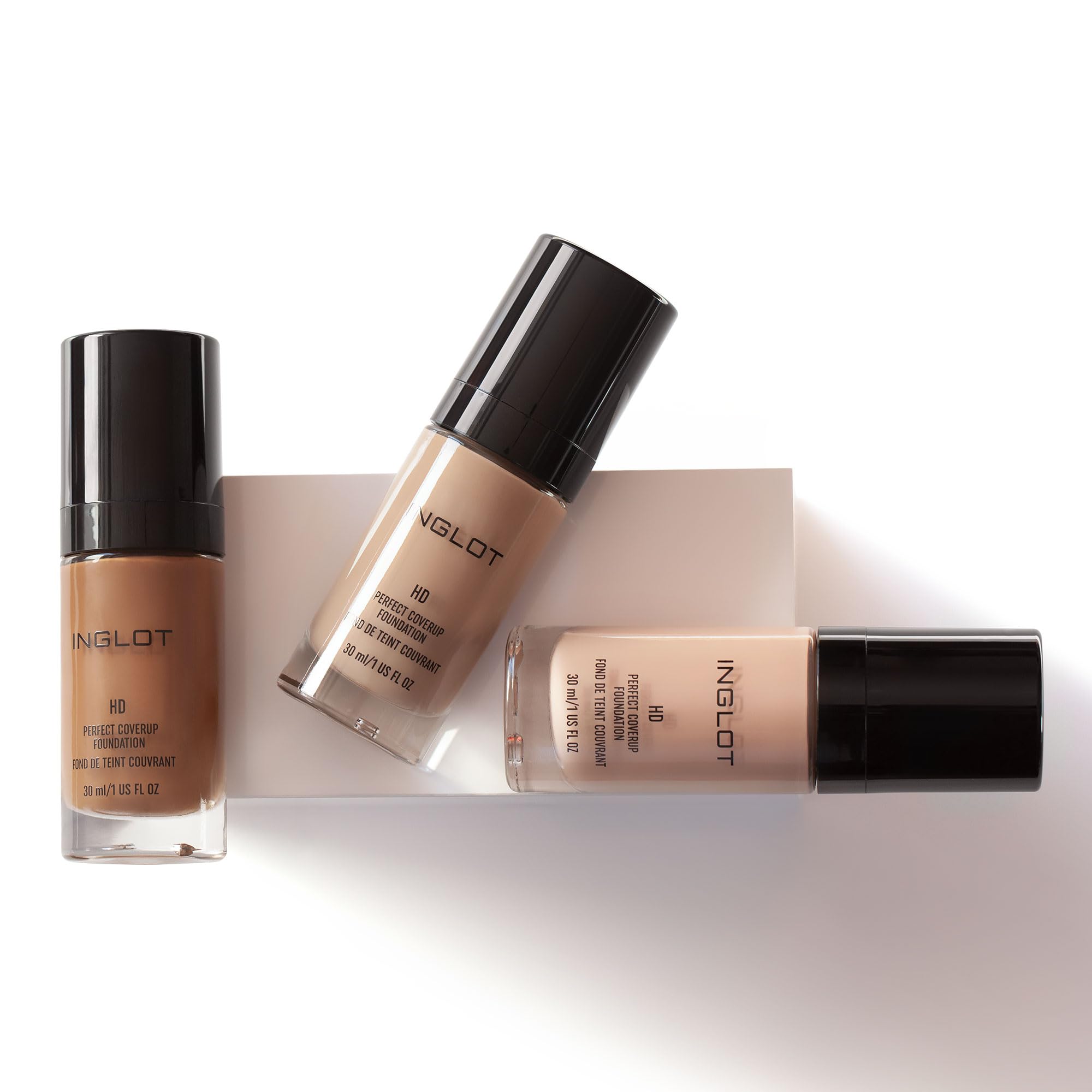 Inglot HD Perfect Coverup Foundation, Für einen langanhaltenden Effekt mit HD Pigmenten, Hypoallergen, natürliches, makelloses Aussehen, mit weißen Trüffelextrakts, 30 ml : 72