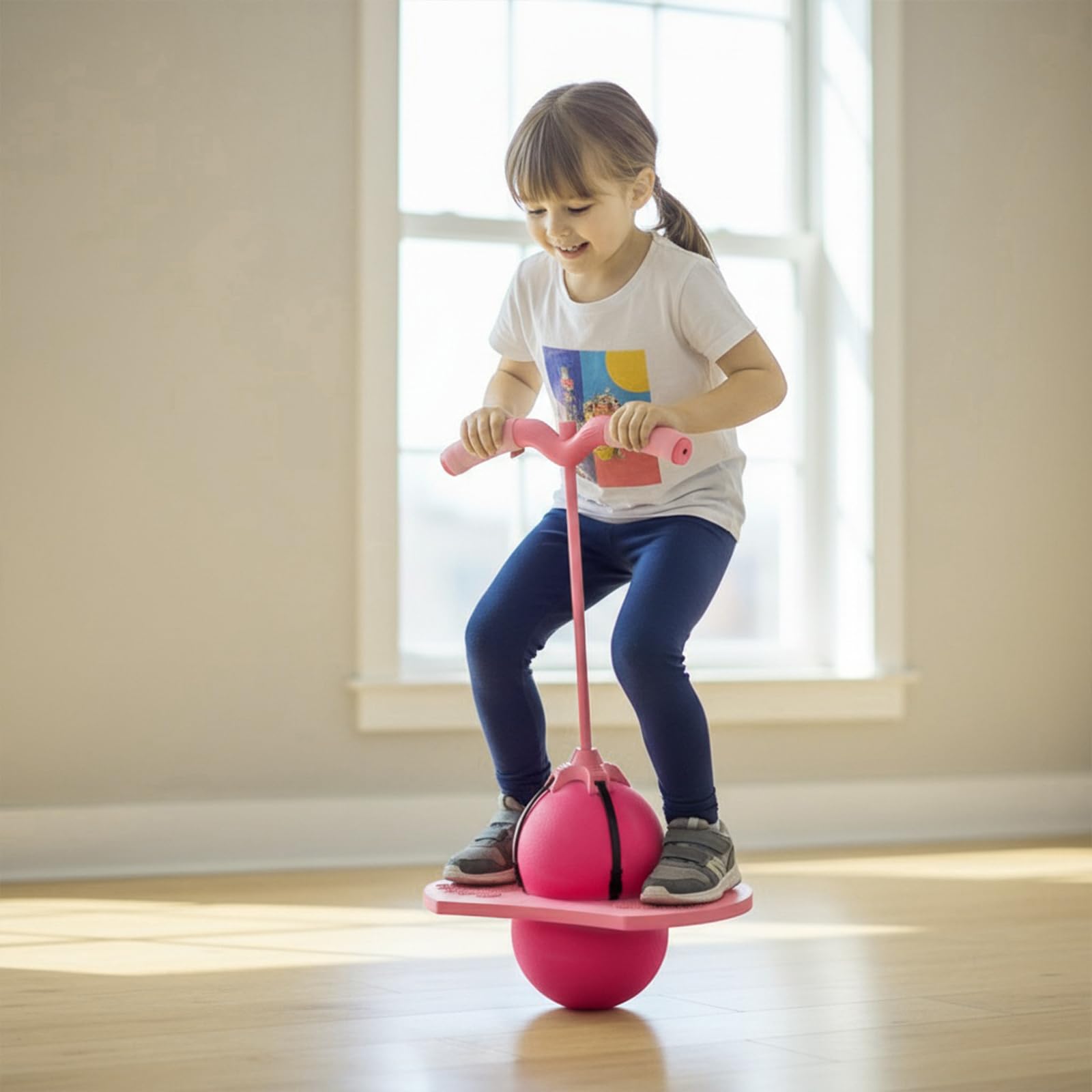 Balance Jumping Ball with Handle, Fun Stick Pump Bounce Balls for Kids & Adults, Anti-Slip Balance Ball Bounce Board - Image 5