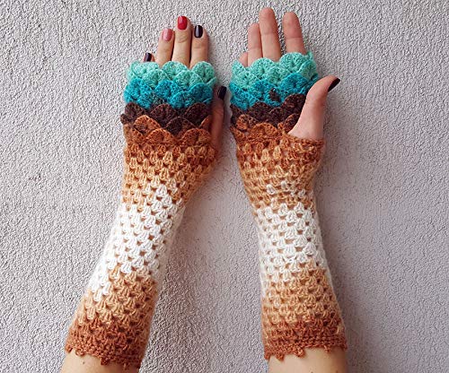 Handmade fingerless mittens