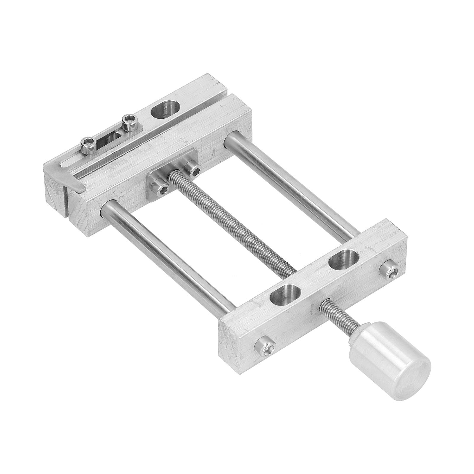 Mini morsetto a morsa piatta in metallo per trapano a colonna con chiave esagonale per lavorazione del legno e incisione in lega di alluminio, lunghezza di apertura di 90 mm