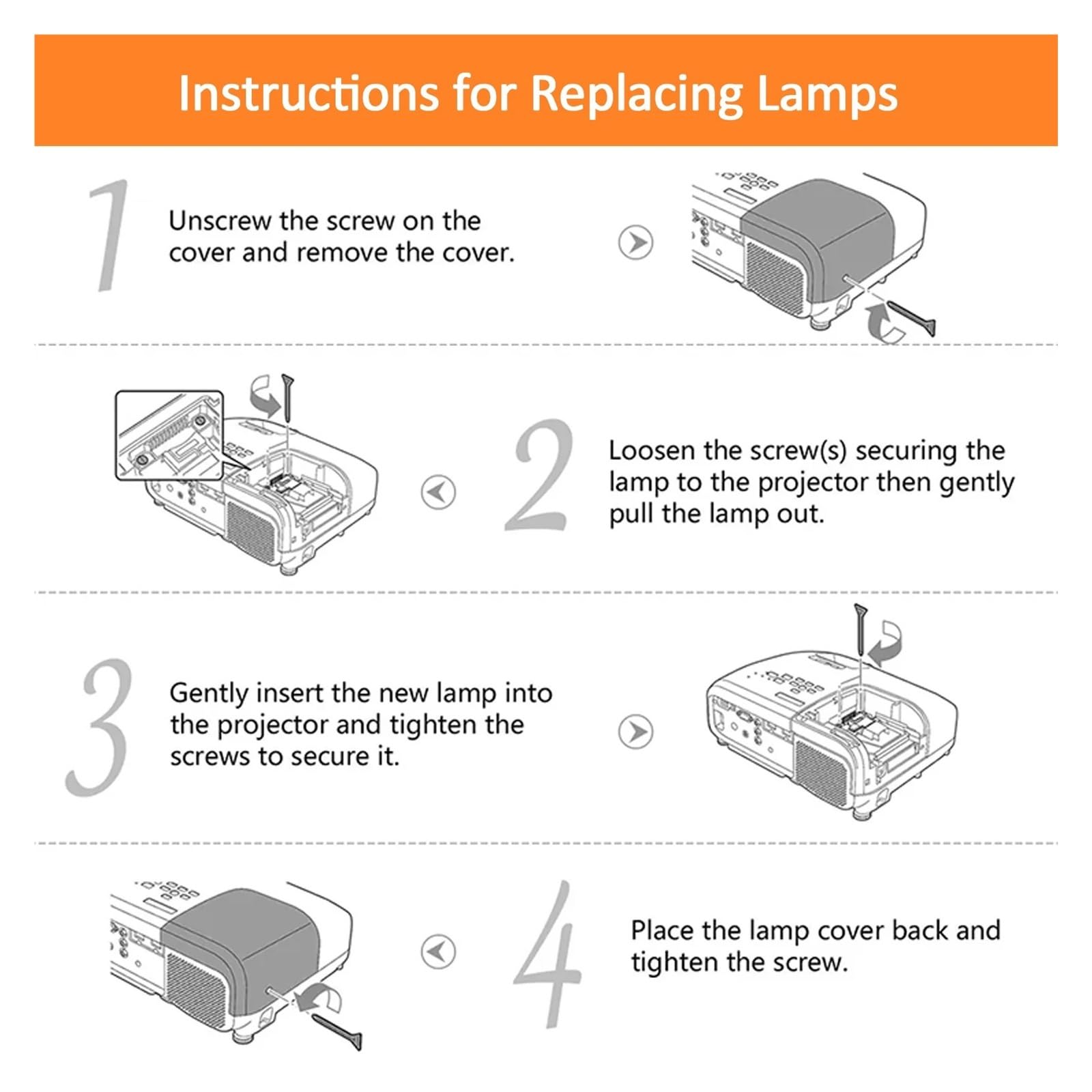 Lampe de projecteur EC.JBU00.001, 1 pièce, compatible avec Acer X100, X1161, X1261, DNX0009, H110P, X110P, X1161A, X1161P, X1161PA, X1261P(Bulb only)