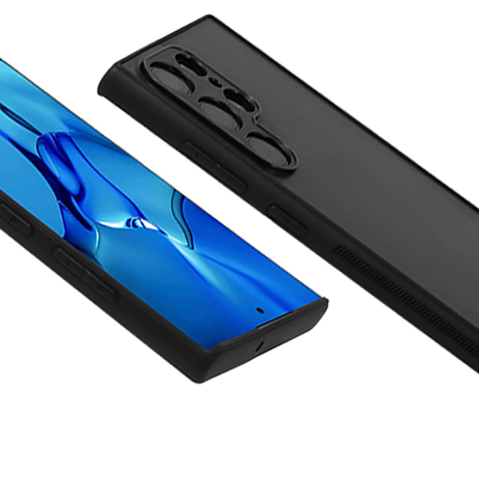 AptoFunPremium TPU Case Mobile Phone Case, Extra Thin and Non-Slip Protective Case, Matte Black with / without Your Own Image to Print (S22 Plus)