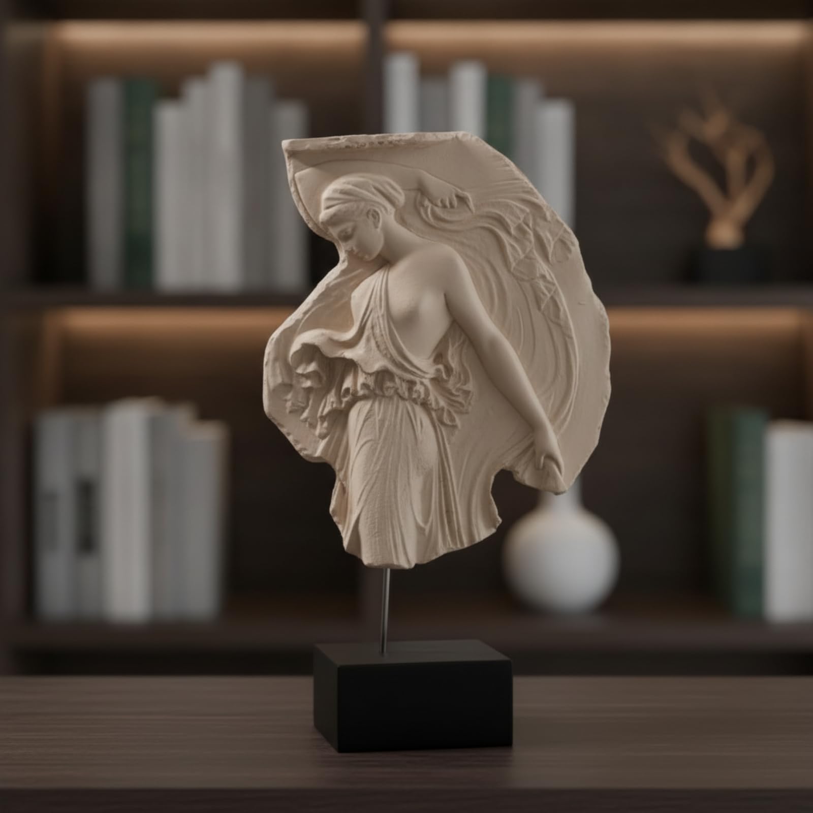 MagiDeal Escultura Mitológica Estatua Figurina Busto Relieve con Material de Resina Duradera y Base Rectangular Adecuada para Hogar Contemporáneo Oficina Privada Entrada Chimenea Escritorio
