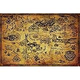 ZMKDLL Legend of Zelda Hyrule Map Poster Metal Sign 12'x8'