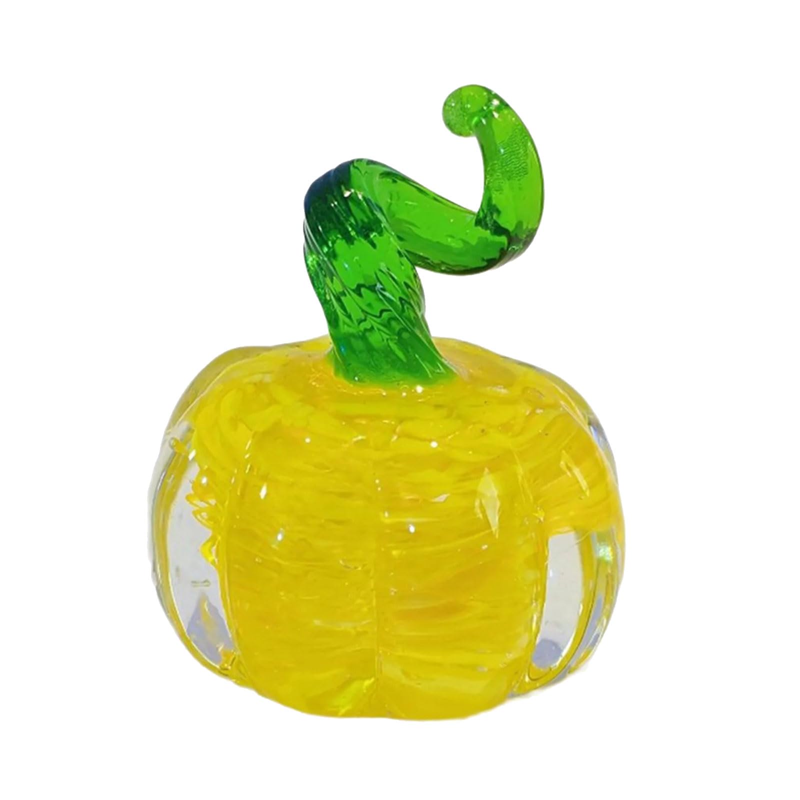Bottone Artisanal Blown Glass Miniature Pumpkin Figurine for Holiday Decorations Car Dashboard Display Collectible Accessory Transparency Glass Pumpkin Sculpture