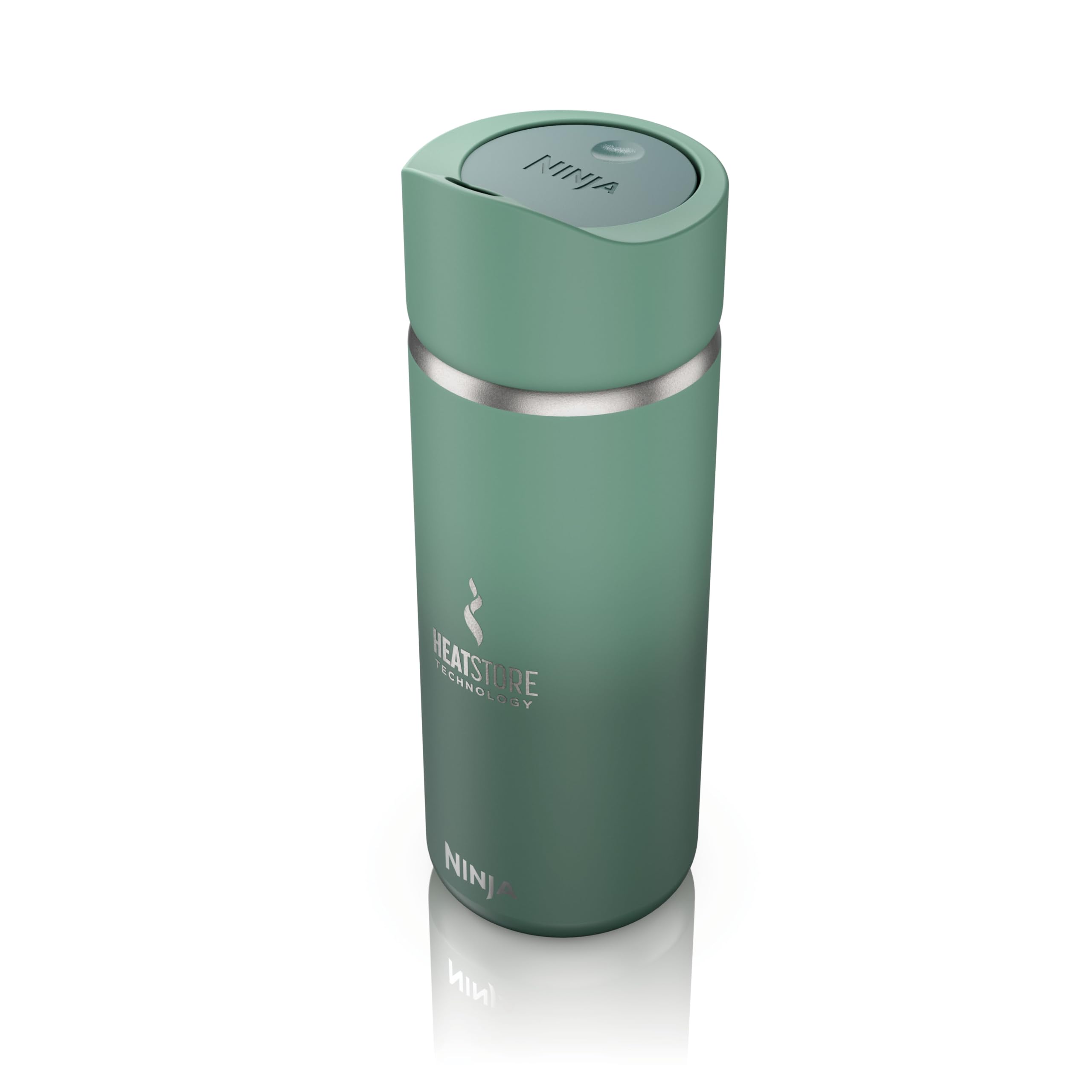 Ninja 400 ml Sip Perfect Trinkflasche für Heißgetränke, BPA-frei, spülmaschinenfest, Thermosflasche, Grün, DW1603EUUKGN