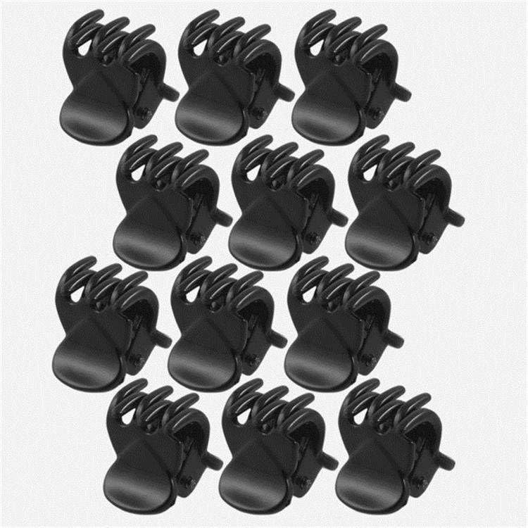 Sharum Crafts 6 Pcs Small Black Bright Acrylic Plastic Hair Claw Clips For Women Girls Hair Accessories Mini Hair Claw 6Pc-image-9