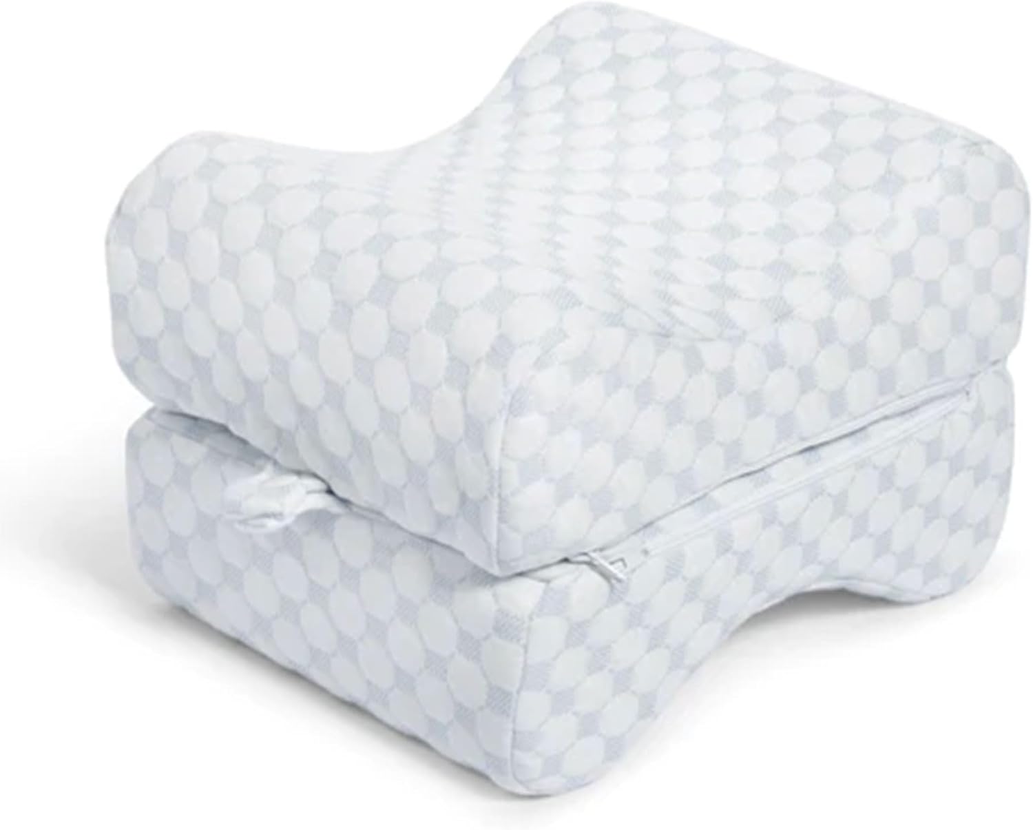 Sleepgram High Density Foam Contour Knee Pillow w/Washable Cover & Inner Cooling Gel Layer for Soothing Back, Hips, Knees, Joints & Sciatica Pain