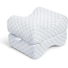 Sleepgram High Density Foam Contour Knee Pillow w/Washable Cover & Inner Cooling Gel Layer for Soothing Back, Hips, Knees, Joints & Sciatica Pain