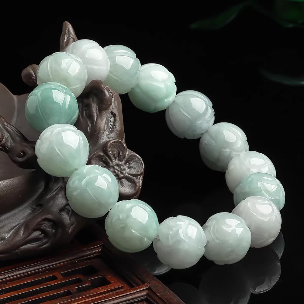 Bracciali, bracciali da Donna, Braccialetto Feng Shui in Giada Verde da Donna, Cordino in Vera giadeite Yoga