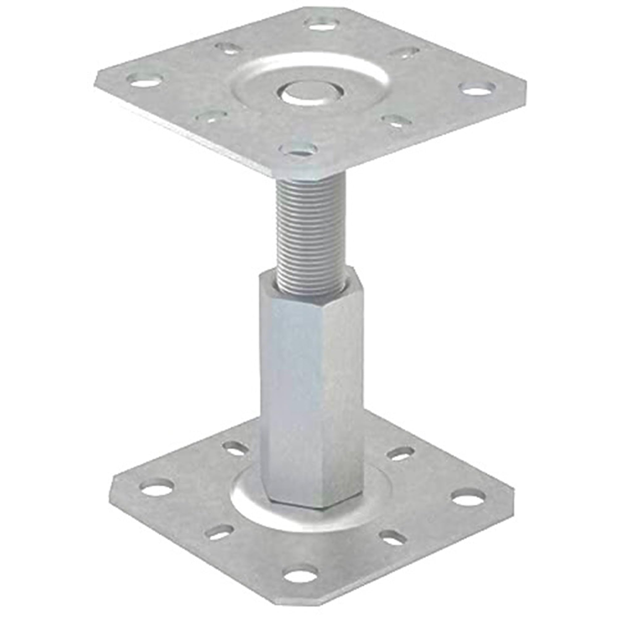 SS8® Fence Base Support Adjustable Brackets Galvanised Elevated Post Feet Concrete Pergola Timber 100/100 (h: 100-150mm)