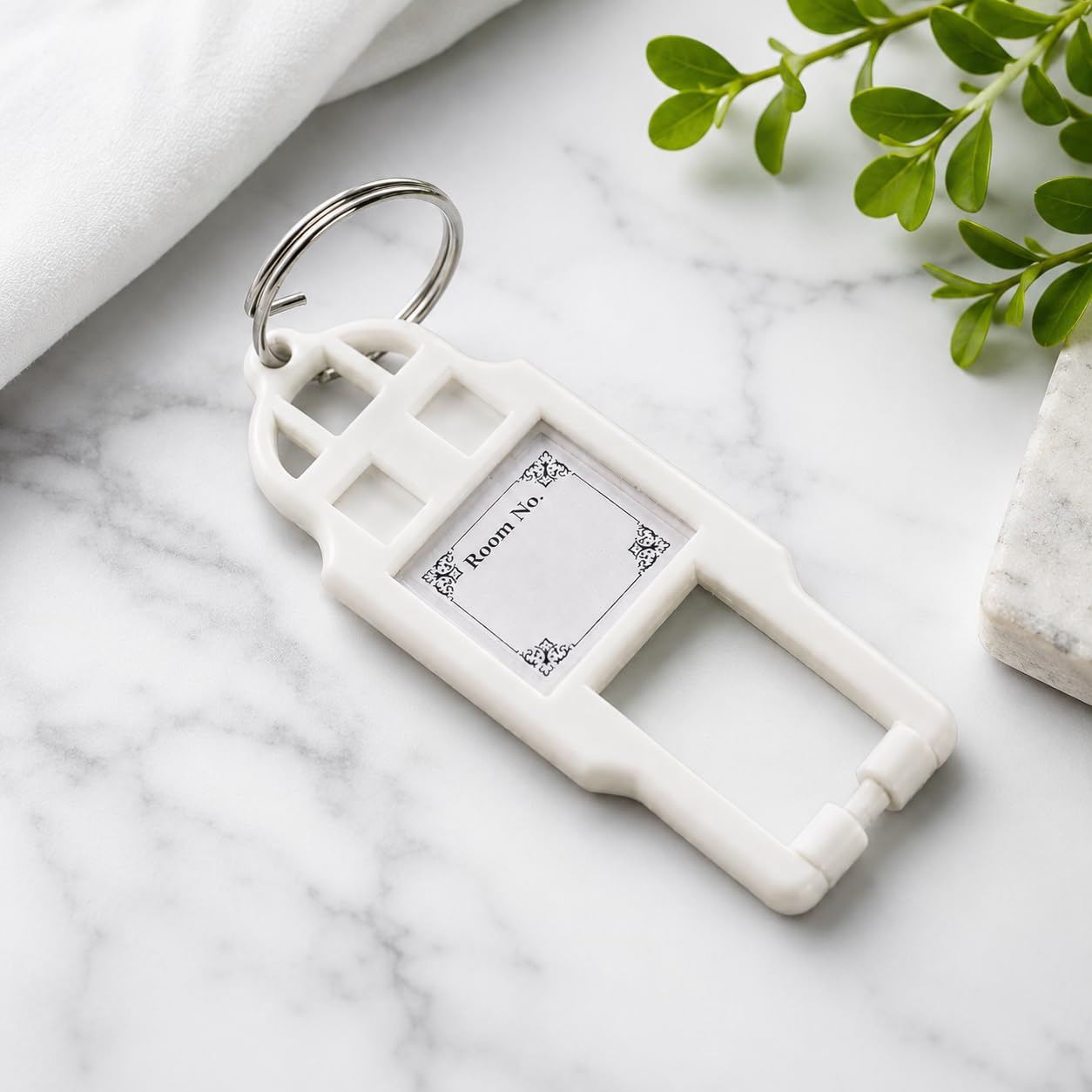 SEER Polycarbonate Modular Key tag with ring | Only white color with Name plate pack of 5-image-42