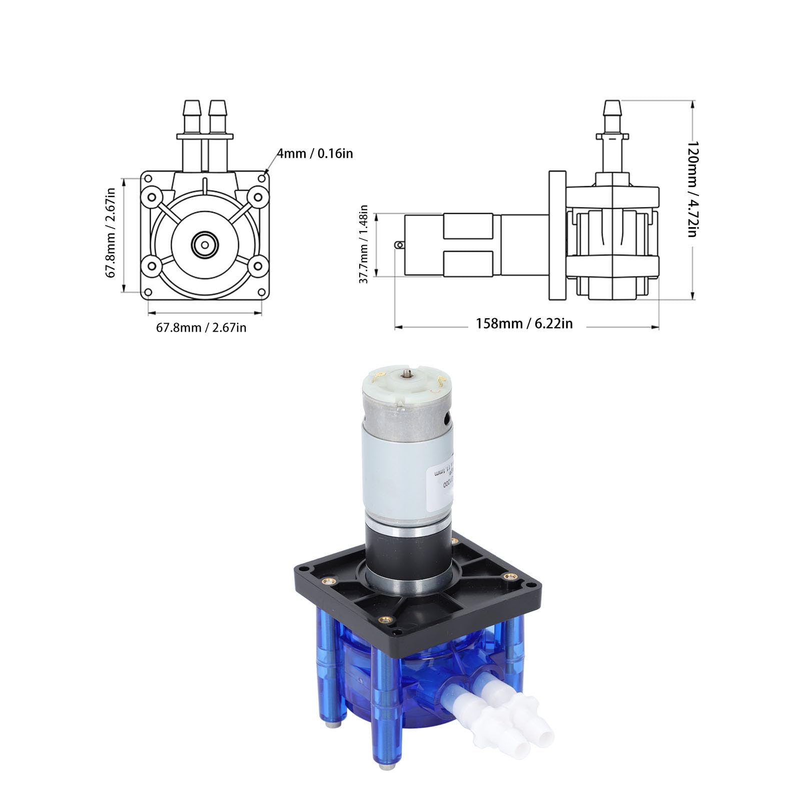 Bomba Peristáltica, Bomba de CC de Circulación de Líquido Autocebante de Alto Flujo de 1200 Ml/min con Ventilador de Refrigeración Incorporado, para Máquina de Llenado de Bebidas (CC 24 V)