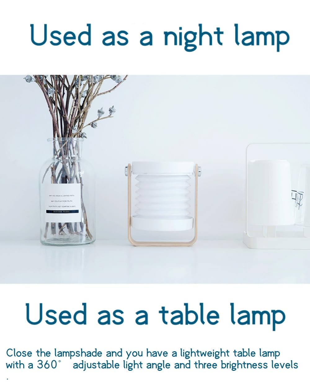 Linterna telescópica para niños, luz nocturna estirada, también linterna portátil, recargable por USB, práctica decoración de mesa de guardería, dormitorio y ABS, el mejor regalo de cumpleaños y