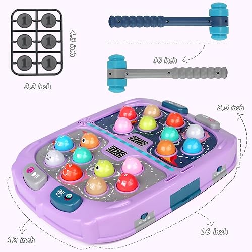 Miniatura 19 de Whack Game Mole para niños pequeños, juguetes para niños y niñas de 3 a 12 años, juego de golpe para niños, regalos para niños de 3, 4, 5, 6 años