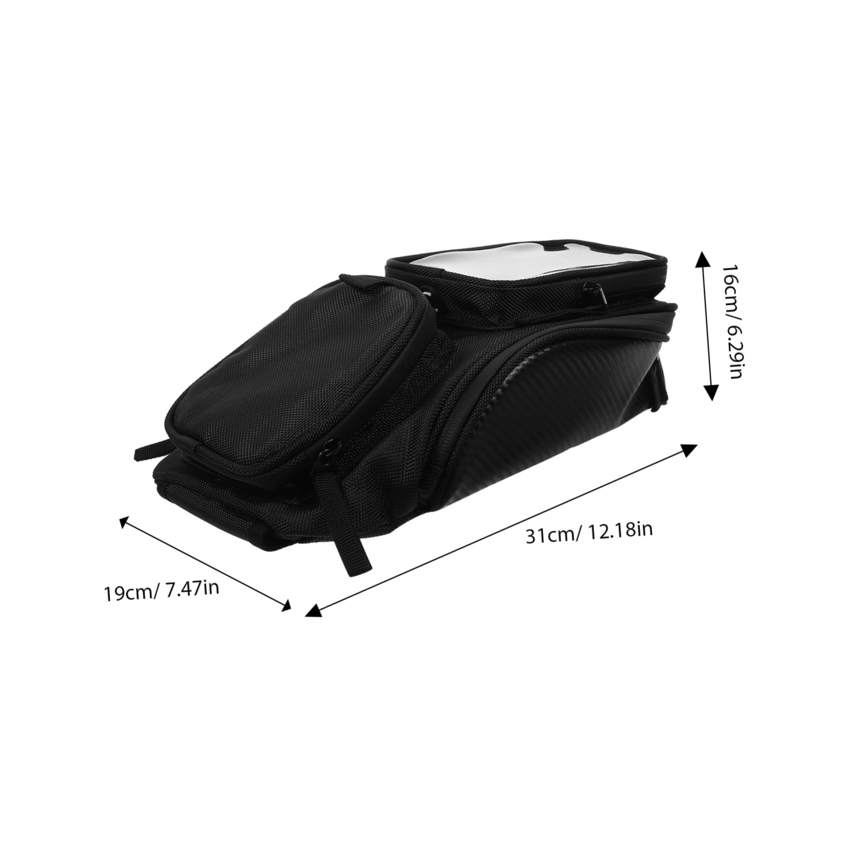 MAGICLULU Motorrad Tankrucksack Schwarz für Tank Beim Fahren | Großes Fassungsvermögen, Stoff Ausführung, Praktischer Zugriff, Integrierte Kopfhöreröffnung