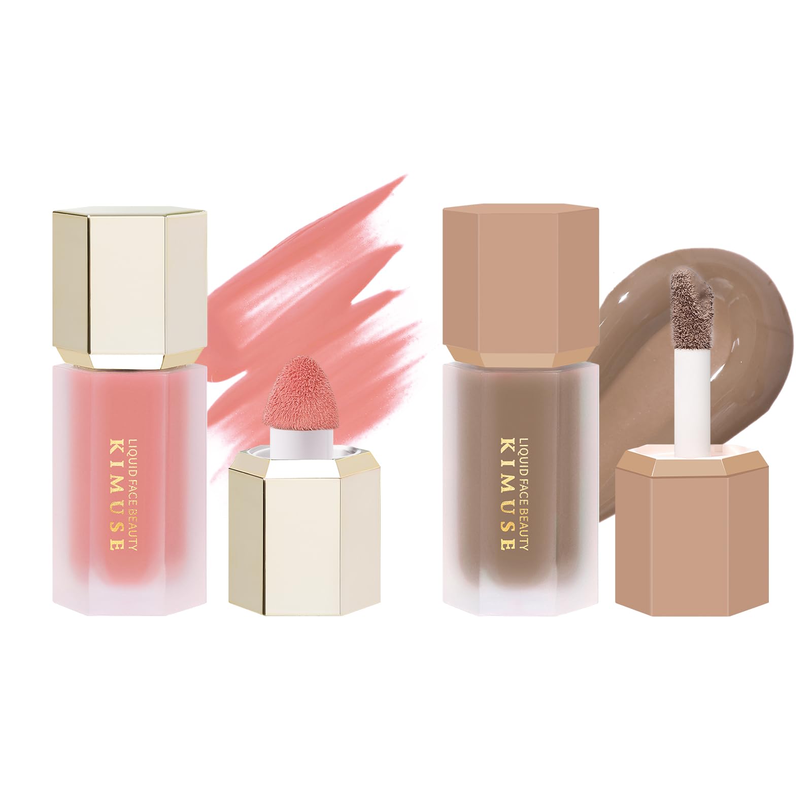 KIMUSE Liquid Blush & Weightless, Long-Wearing, Smudge Proof, Natural-Looking, Dewy Finish Liquid Contour Stick