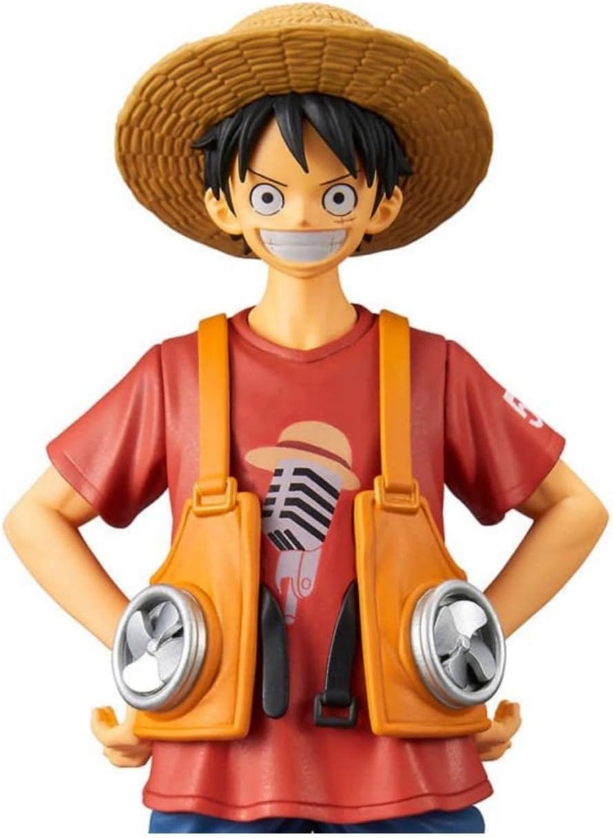 Banpresto - Figurine One Piece - DXF The Grandline Men Vol. 1 One Piece Red - Monkey D. Luffy,Black