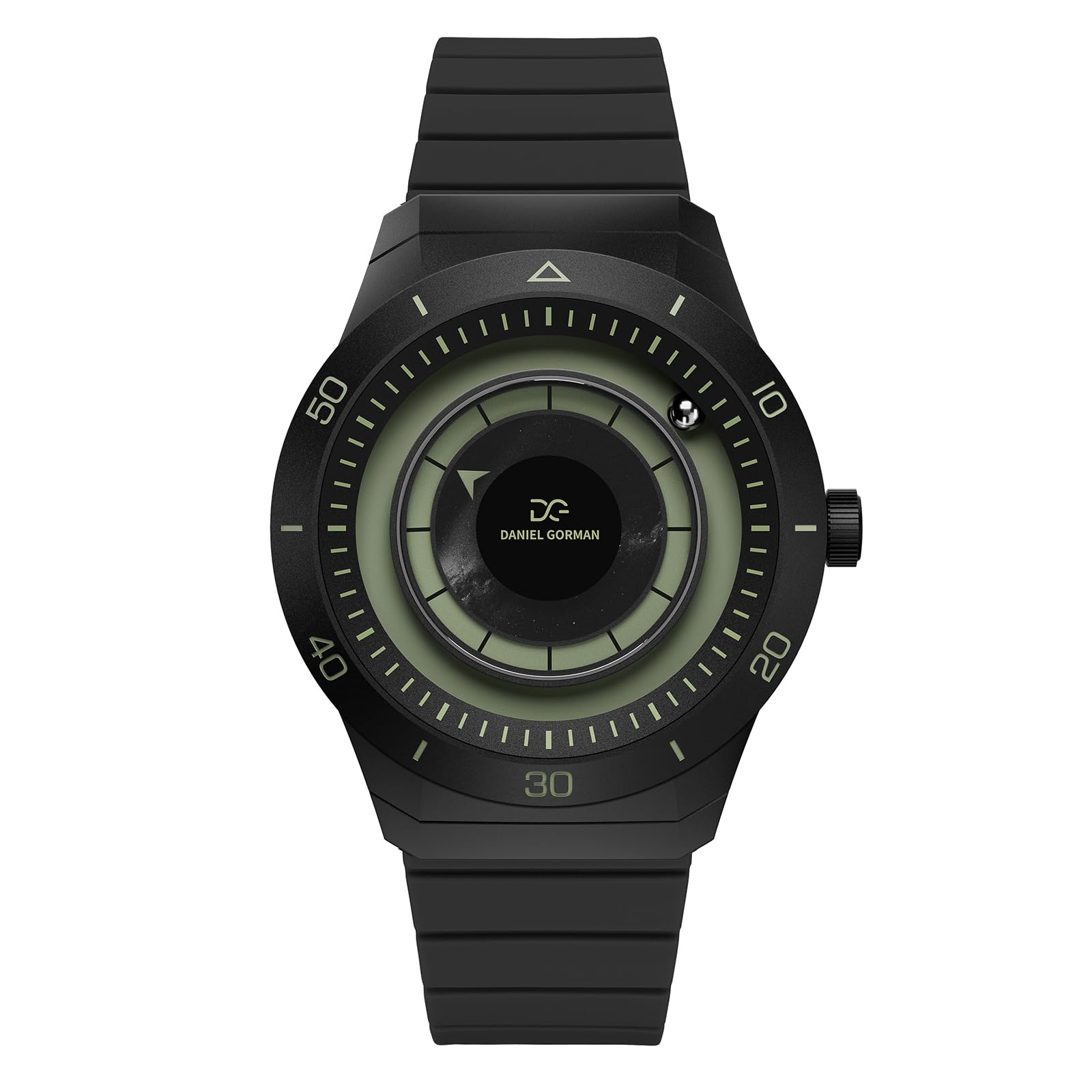 Orologio da polso da uomo con sfera magnetica, 42 mm, minimalista, al quarzo, con cronometro creativo, impermeabile fino a 3 atm, cassa in rame, orologio analogico con cinturino in
