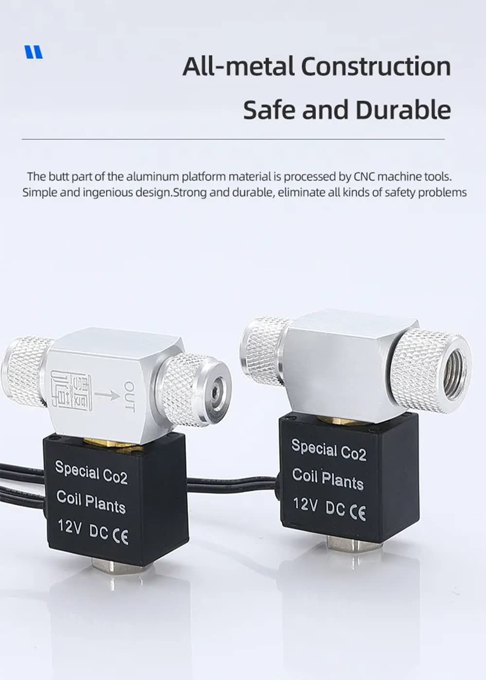 DC CO2 Valvola solenoide Acquario Sistema di CO2 Regolatore Valvola Magnetica per Acquario Fish Tank Acqua Pianta Erba Crescere Facile da installare