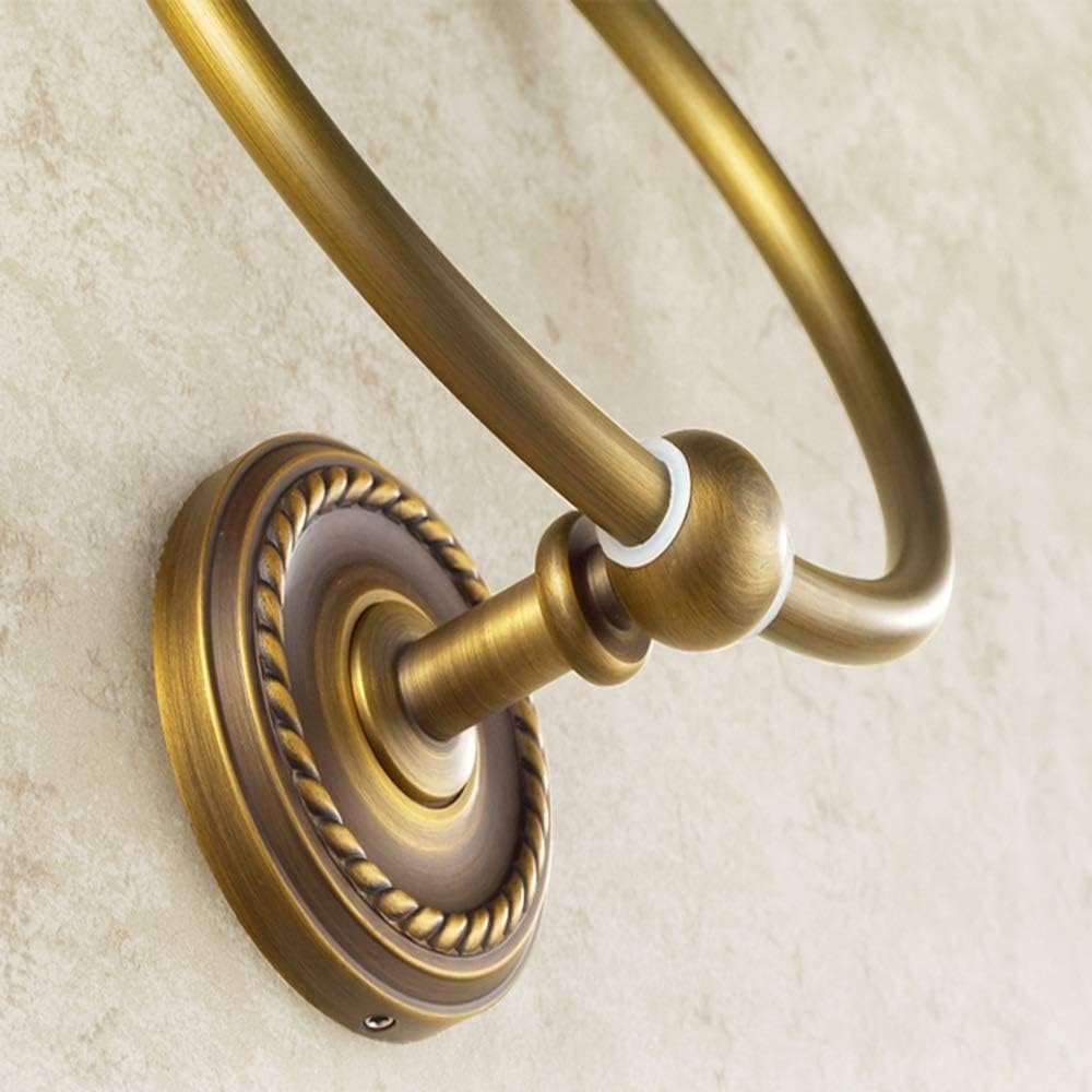 Antique Towel Ring Free Punch Copper Bathroom Towel Loop Copper Ring Towel Hanging Ring Towel Rod, it is not Easy to Rust, and Corruption. Bathroom (Size : 18.5cm) (One Color 21.5cm)