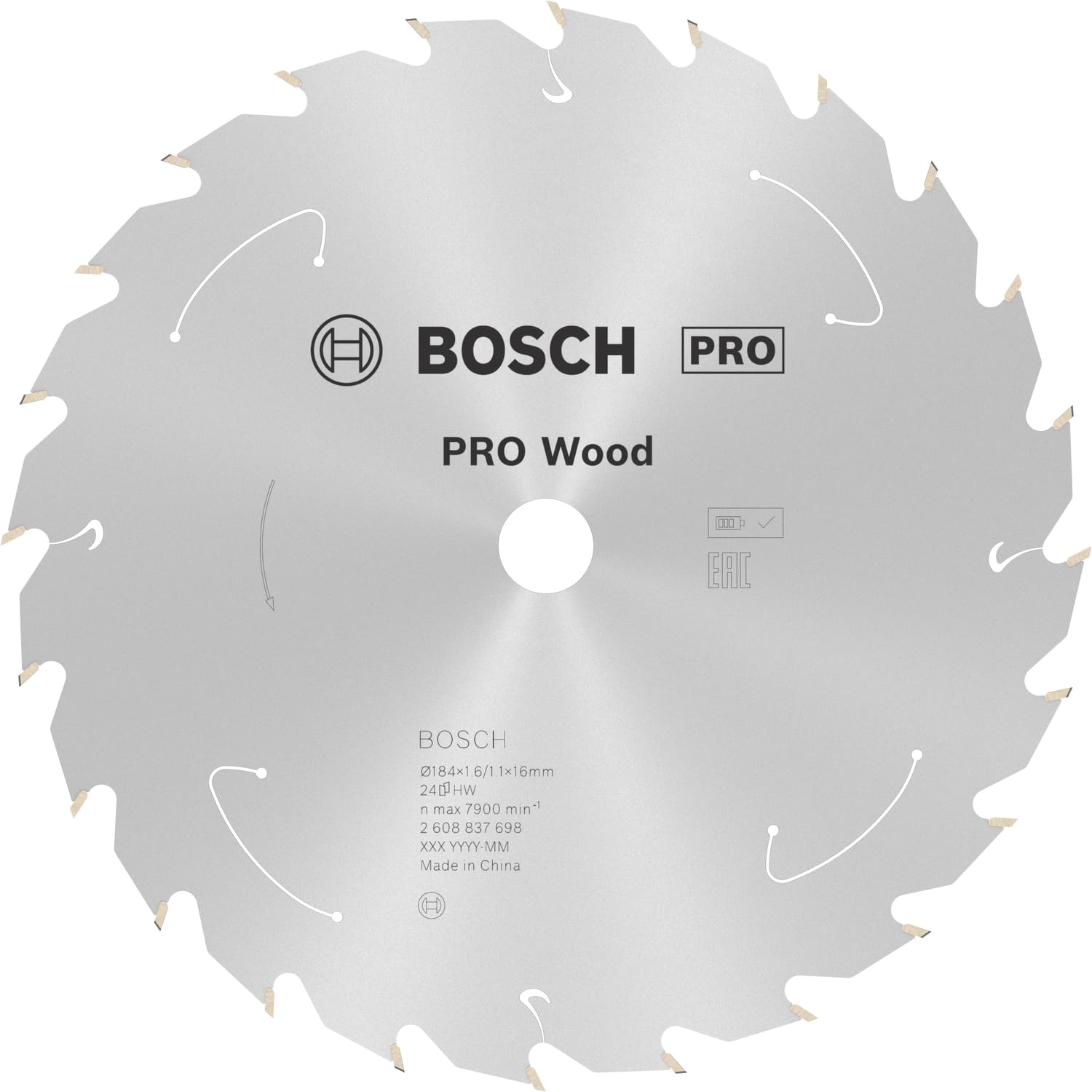 Lame de Scie Circulaire Bosch PRO Wood 184 mm pour Bois