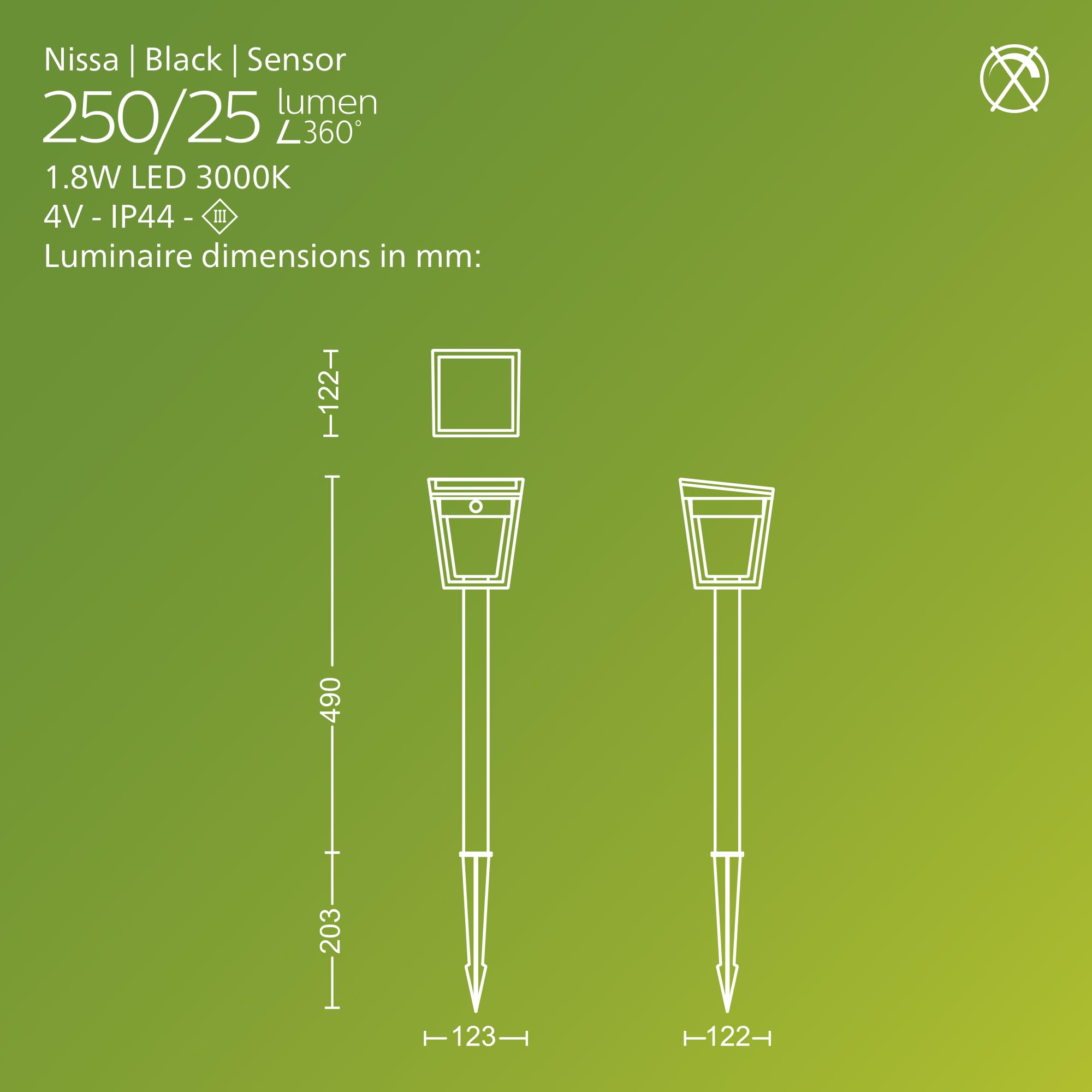 PHILIPS Nissa UltraEfficient Outdoor Solar Pedestal Light with Sensor, 3000K, 250/25lm, Black - Image 3