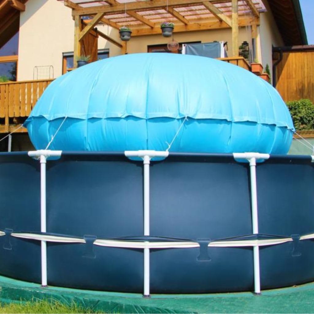 Rothschenk CoverMio XXL Poolkissen Rund | Luftkissen Winter | Poolpolster für winterfeste Poolabdeckung | Aufblasbare Winterkissen Überwinterung für Pool | Kissen für Pool (Ø 4 m)