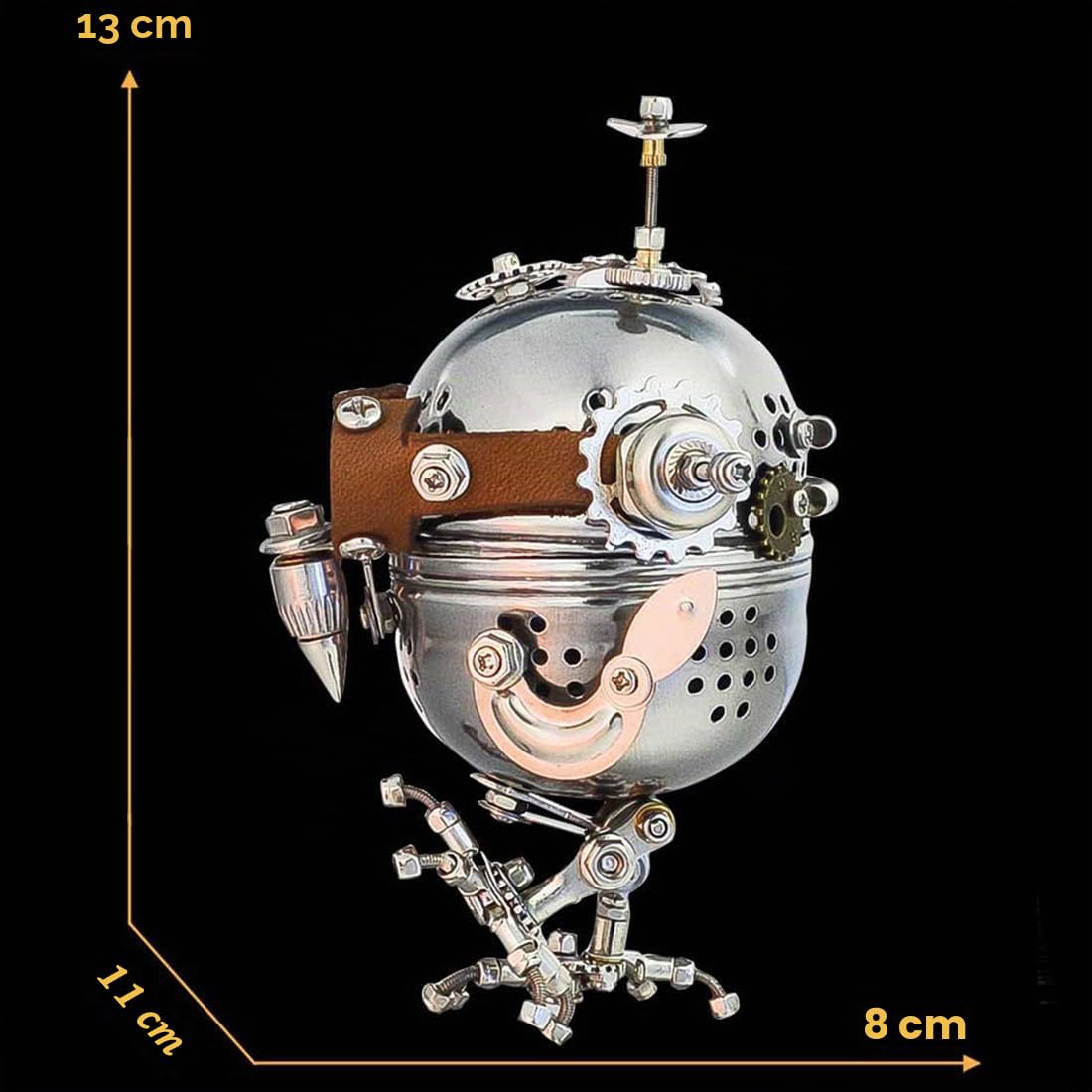 ZYX023 3D-DIY-Steampunk-Mechanisches Ei Für Eule Metall-Bausatz Kreatives Ornament (110 Teile+)