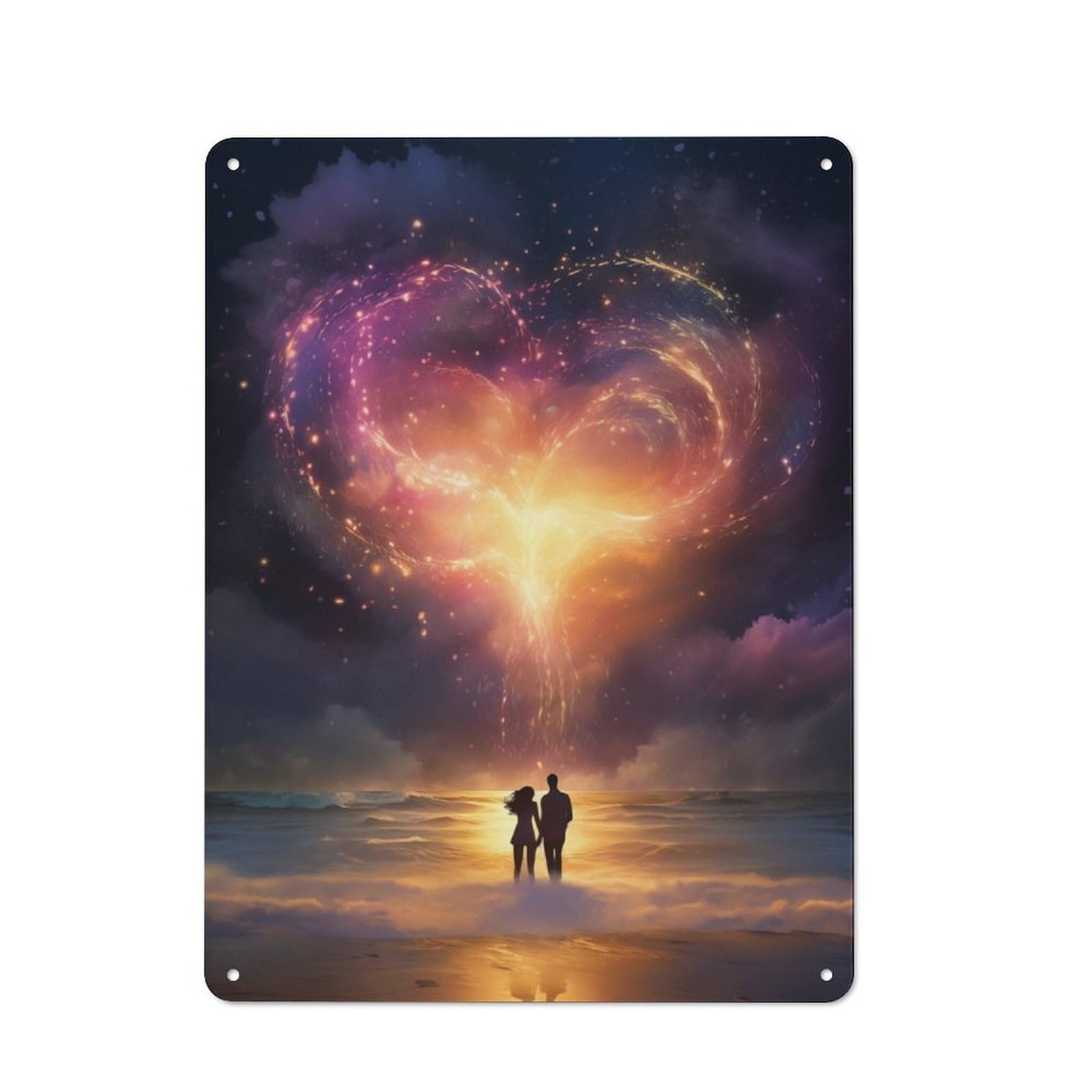 Junmoney Couple Love Landscape Vintage Tin Sign 40X30cm With For Guest Room Or Hallway, Suited To Wall Displays In Guest Rooms And Hallways