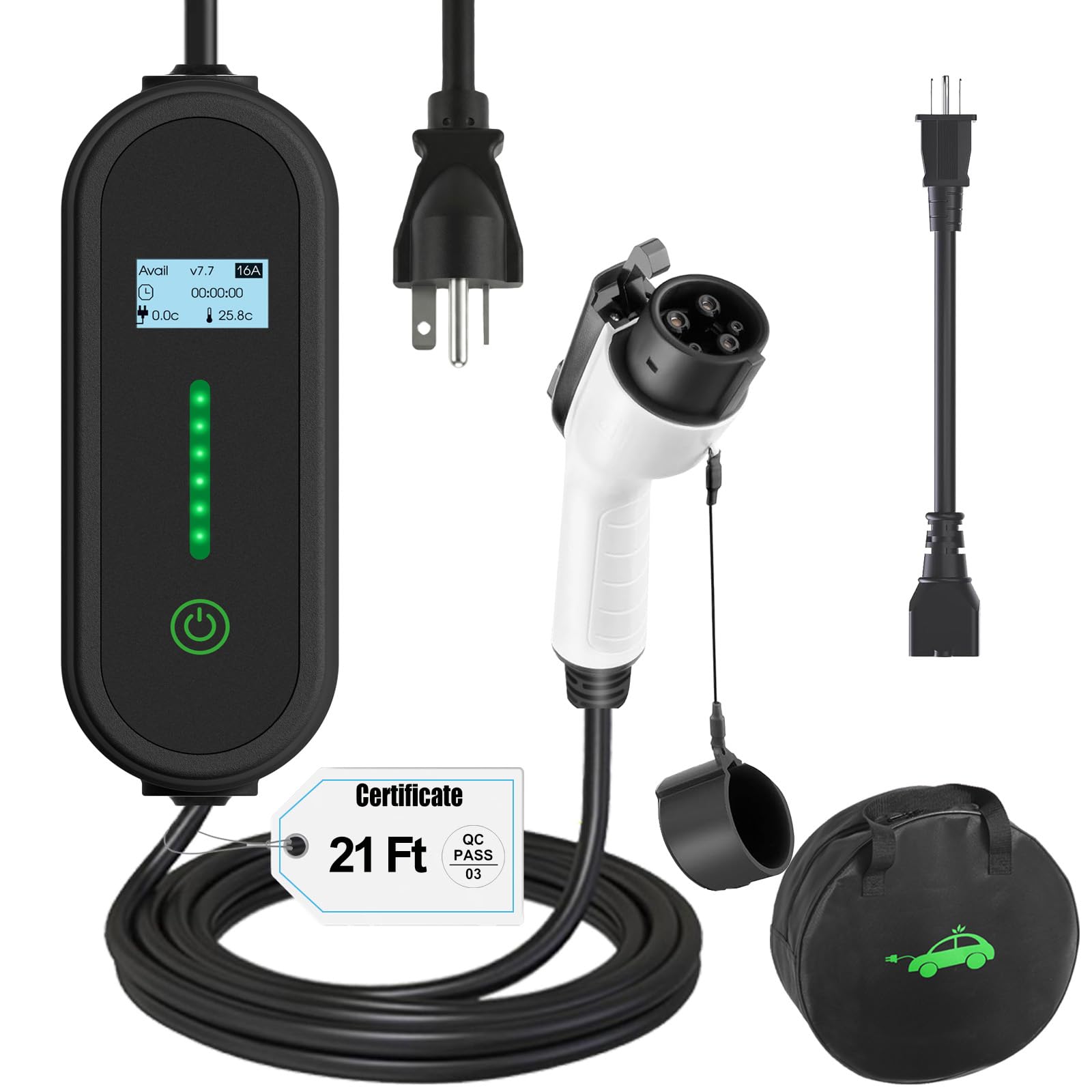 Photo 1 of ENERGYGENIE Portable EV Charger Level 1 & 2, 16A, 21ft Cable