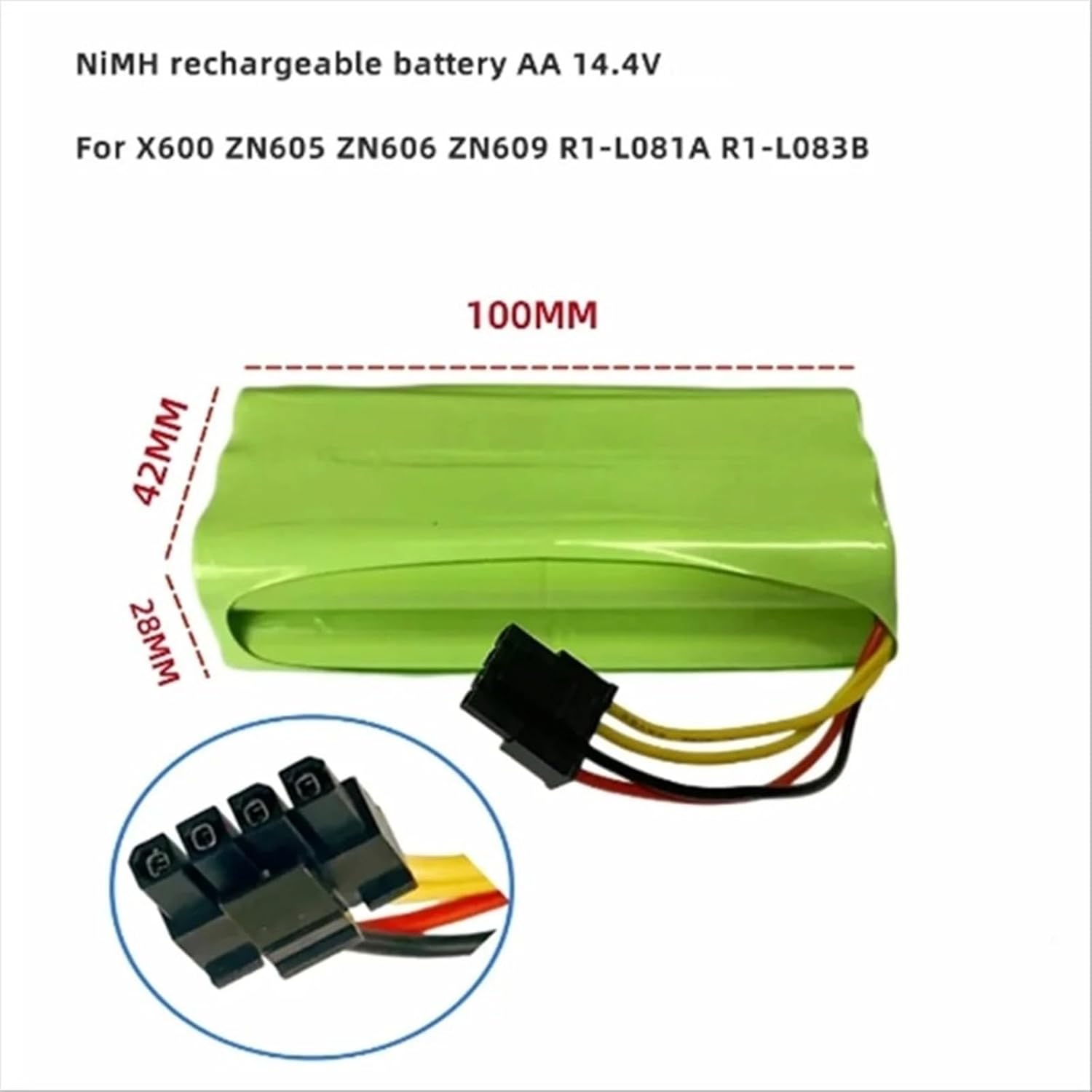 14.4V 12800mAh NI-MH Battery ，Compatible for Midea，for VCR03W VCR03，Compatible for Redmond，for RV-R300 BBK BV3521 RV-R310 Vacuum Cleaner Parts(3800mAh 1pc)