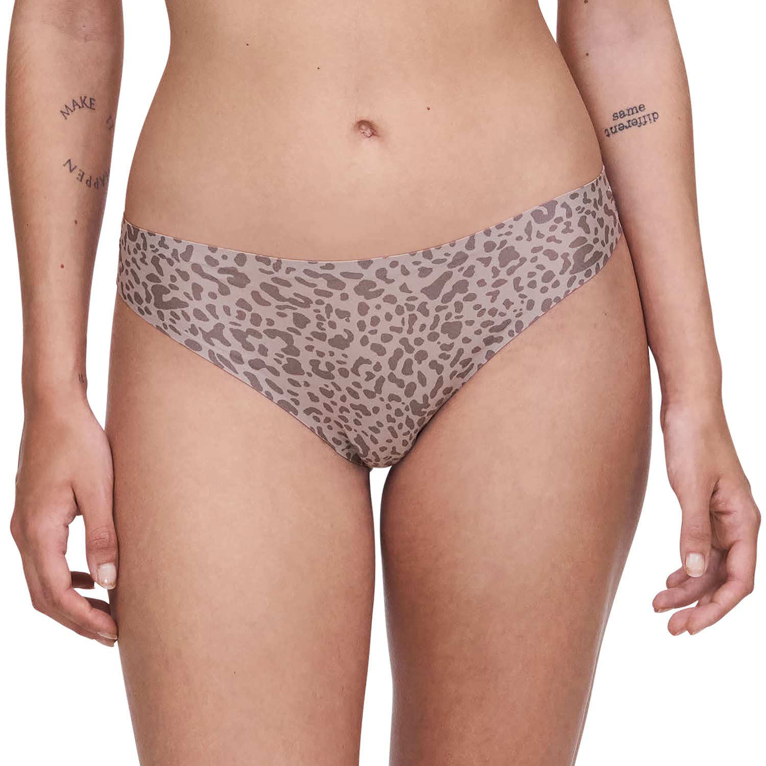 Chantelle Women's, SOFTSTRETCH, Thong, Women's invisible lingerie, Taupe Leopard, One Size