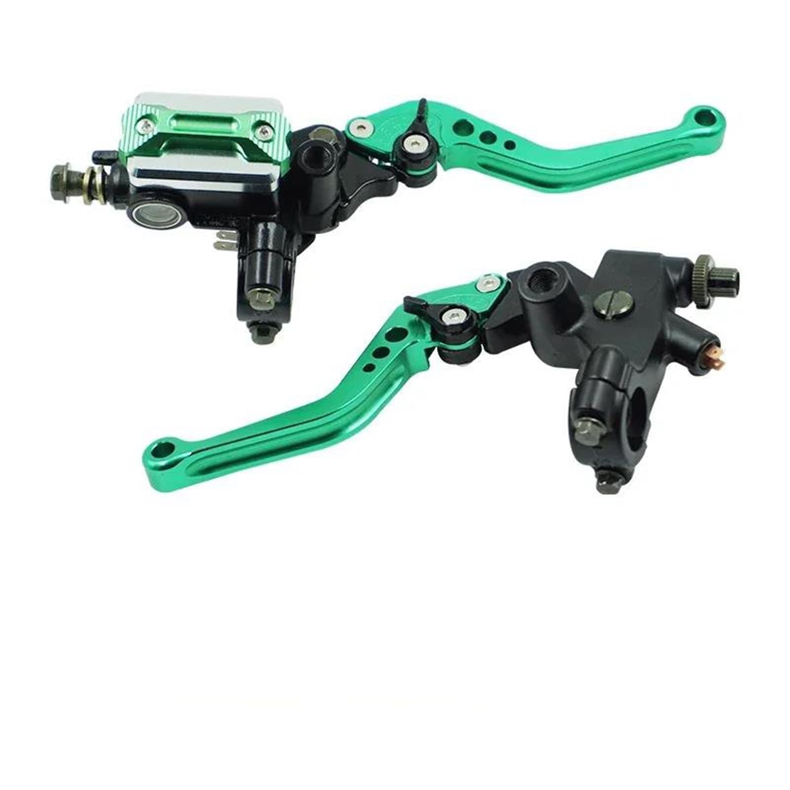 Brake Clutch Levers A Pair 7/8" 22mm Universal Motorcycle Brake Clutch Master Cylinder Lever Clutch Reservoir Scooter Sport Dirt Bike(Green)