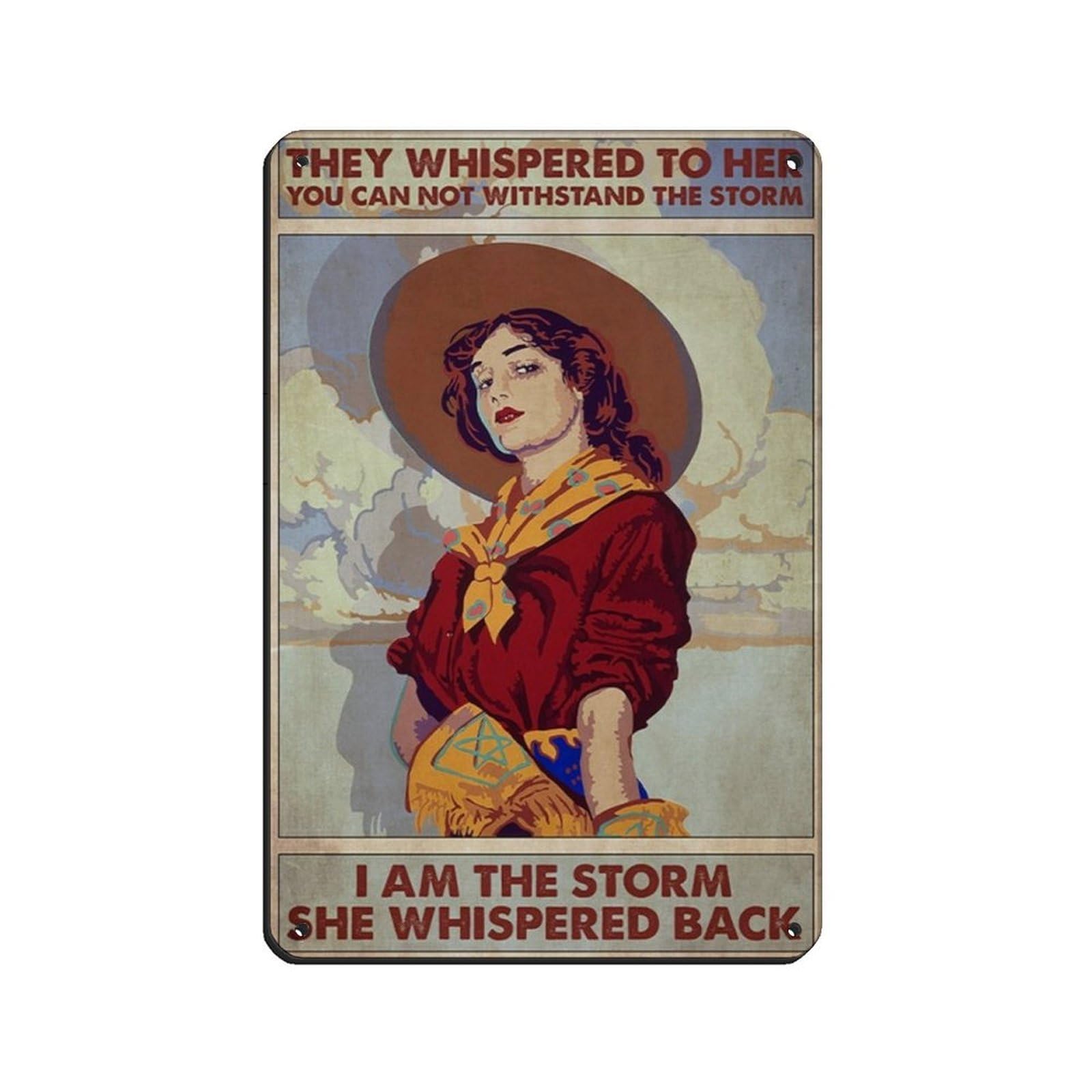 Cowgirls Poster Tin Sign Vintage Metal Pub Club Cafe Bar Home Wall Art Decoration Poster Retro 8x12inch(20x30cm)