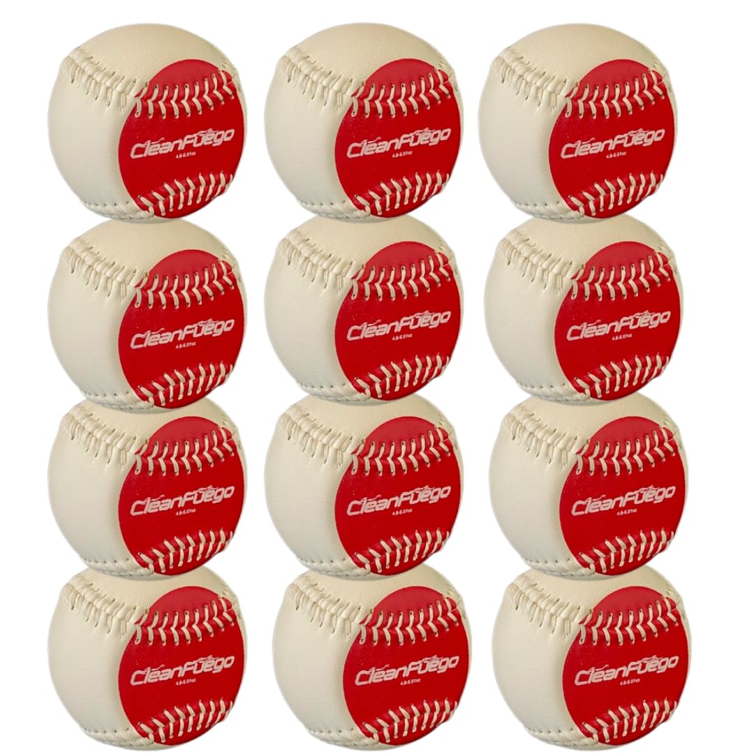 CleanFuego® Starter – 12 Pack Baseball Leather Spinners Pitching Training Spin Training Throwing Tool