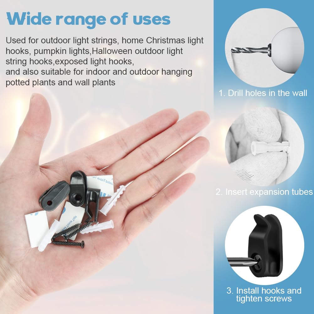 HOTUT Ganci a Vite Q-Hanger, 20 Pcs Ganci da Soffitto a Vite in Metallo, Ganci per Luce Esterna Interni, Ganci Avvitabili per Interni Esterni Appendere Piante in Vaso, Decorazioni Natalizie, Lanterne